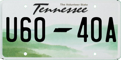 TN license plate U6040A