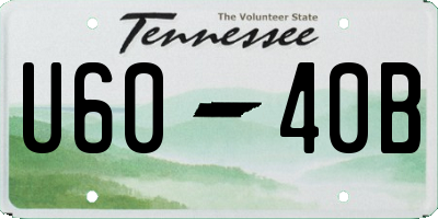 TN license plate U6040B