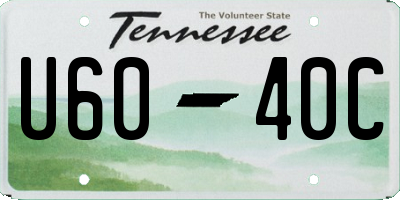 TN license plate U6040C