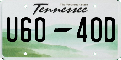 TN license plate U6040D