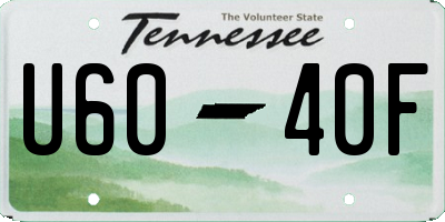 TN license plate U6040F