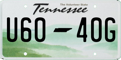 TN license plate U6040G