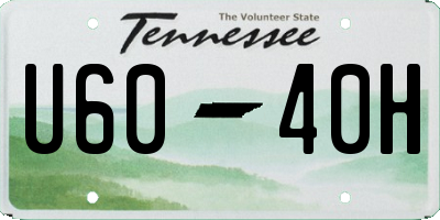 TN license plate U6040H