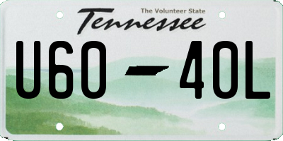 TN license plate U6040L