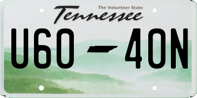 TN license plate U6040N