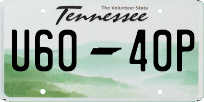 TN license plate U6040P