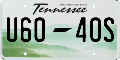 TN license plate U6040S