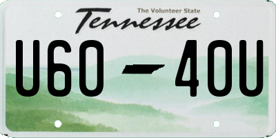 TN license plate U6040U