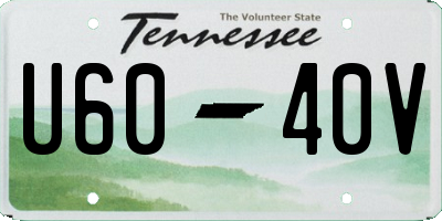 TN license plate U6040V