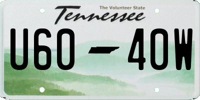 TN license plate U6040W