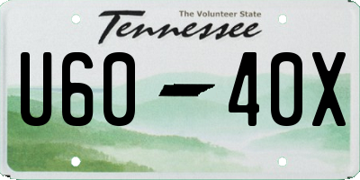 TN license plate U6040X