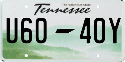 TN license plate U6040Y