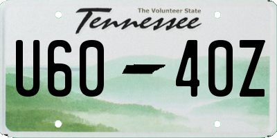 TN license plate U6040Z