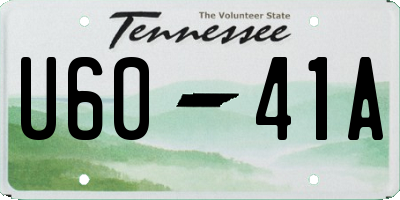 TN license plate U6041A