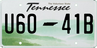 TN license plate U6041B