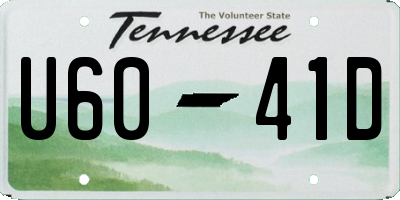 TN license plate U6041D