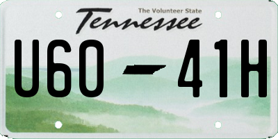 TN license plate U6041H