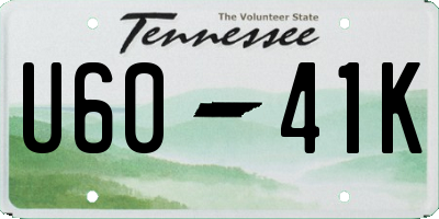 TN license plate U6041K