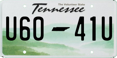 TN license plate U6041U
