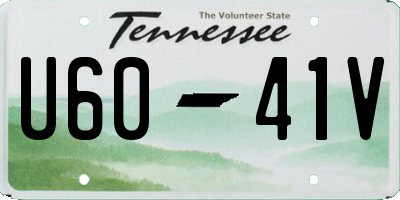 TN license plate U6041V