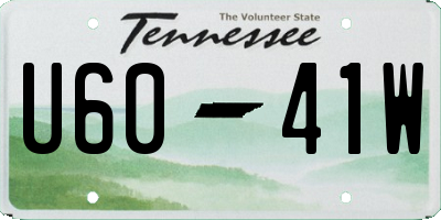 TN license plate U6041W