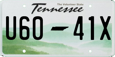 TN license plate U6041X