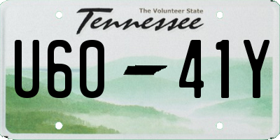 TN license plate U6041Y