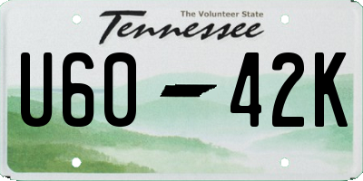 TN license plate U6042K