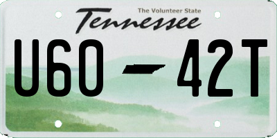 TN license plate U6042T
