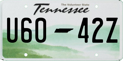 TN license plate U6042Z