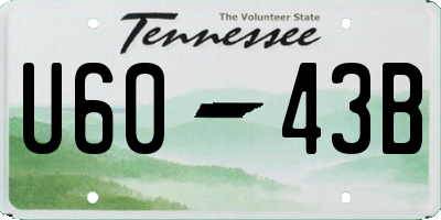 TN license plate U6043B