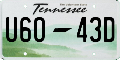 TN license plate U6043D