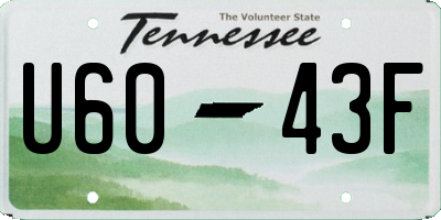 TN license plate U6043F