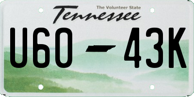 TN license plate U6043K