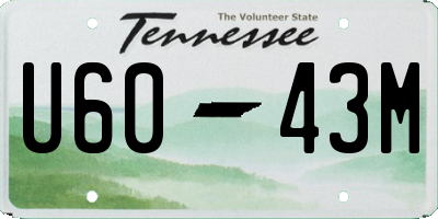 TN license plate U6043M