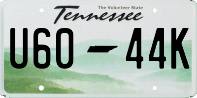 TN license plate U6044K
