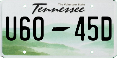TN license plate U6045D