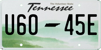 TN license plate U6045E
