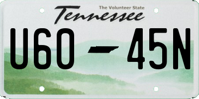TN license plate U6045N