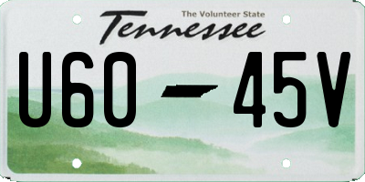 TN license plate U6045V