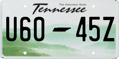 TN license plate U6045Z