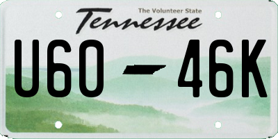 TN license plate U6046K