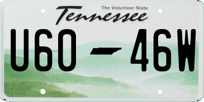 TN license plate U6046W