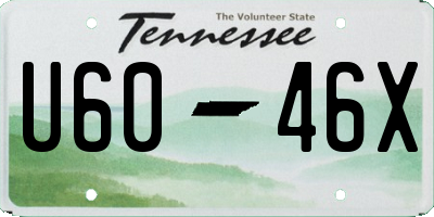 TN license plate U6046X