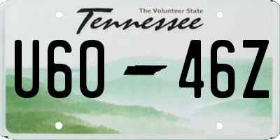 TN license plate U6046Z