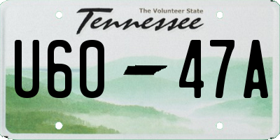 TN license plate U6047A