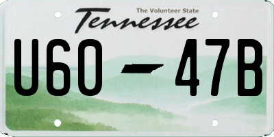 TN license plate U6047B
