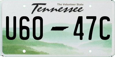 TN license plate U6047C