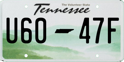 TN license plate U6047F