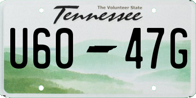 TN license plate U6047G
